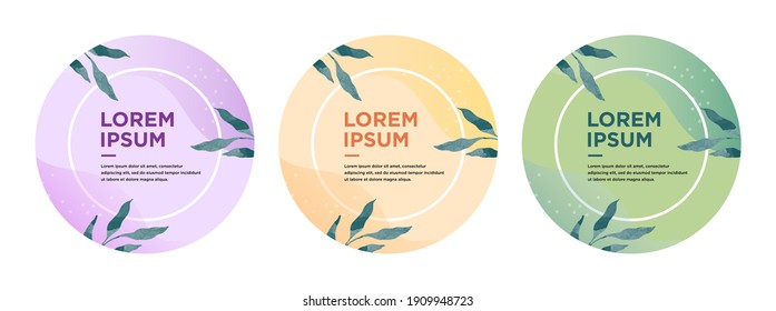 Set of social media post and web internet ads design templates. Abstract creative backgrounds in minimal trendy style with copy space.