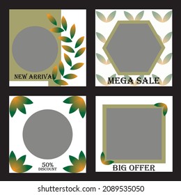 Set of social media poster banner template design Vector illustration