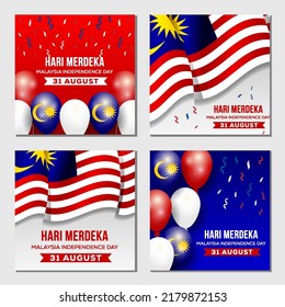 establecer publicaciones en medios sociales para el día de la independencia de Malasia