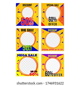 Set social media promotion big sale mega sale with picture template replacement. Anyone can use This Design Easily