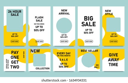 Set of social media sale banner for mobile app. Stories and post templates for special offer and discount promotion.
Abstract pattern frame layout for web, fashion photo product and online shop.