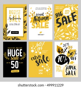 Set of social media sale banners, and ads web templates. Vector illustrations of season online shopping website and mobile website banners, posters, email and newsletter designs, ads, coupons.