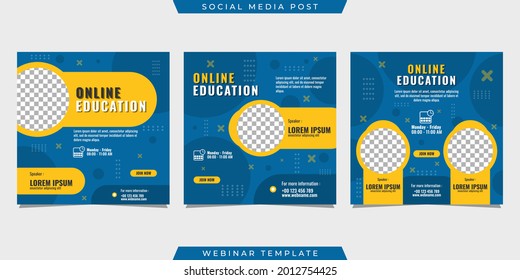 Set Of Social Media Stories Post Template Concept Design For Online Class Program