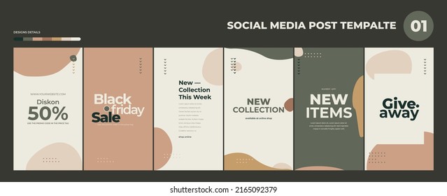 Set of Social Media Stories Sale Banner Background, Set of Stories Frame Templates. Mockup Design.