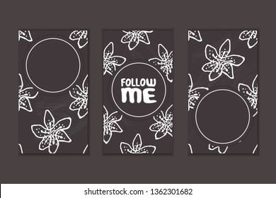 Set of social media stories templates. Follow me