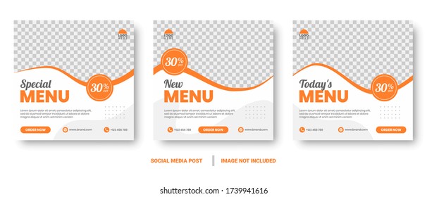 Set of social media story and post frames. Layout design for marketing on social media.