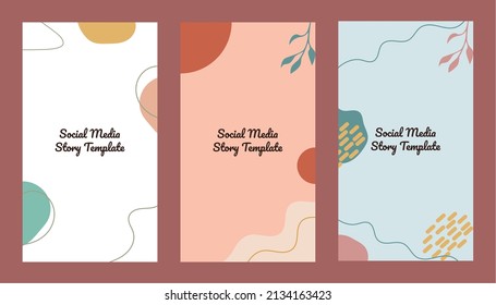 Set of social media story template with abstract shapes. Can use for promotion, business.