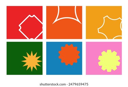 Set of social media template colorful background. Vector illustration