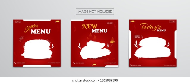 Set social media template for food business, good for your design