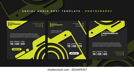 Set of social media template. Social media post template with simple camera design. good template for social media advertising design.