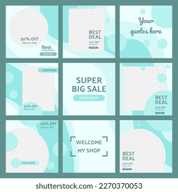 set social media template post promotion sale in digital marketing concpet