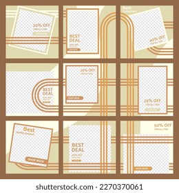 set social media template post promotion sale in digital marketing concpet