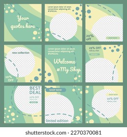 set social media template post promotion sale in digital marketing concpet