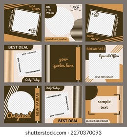 set social media template post promotion sale in digital marketing concpet
