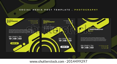 Set of social media template. Social media post template with simple camera design. good template for social media advertising design.