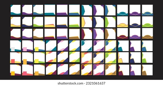 set of Social media template for promotion. social media banner sale for ads with popular color
