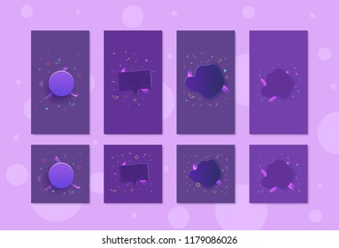 Set of social media templates with epmty space for text and decoration. Backgrounds for network. Vector illustration.