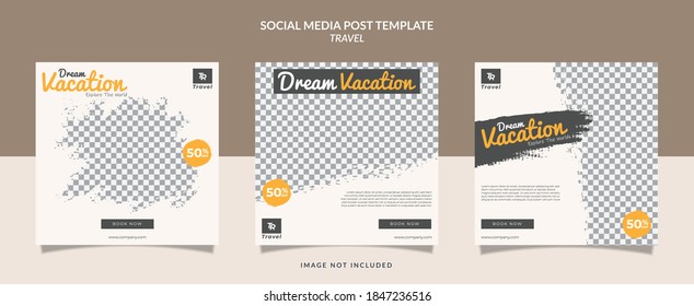 Set Of Social Media Travel Post Template