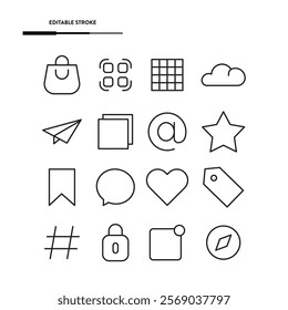 Set Of Social Media Vector Design.