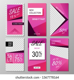 Set of social network banner background, pack for creating your unique content
