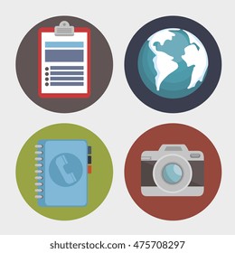 set social network d icons vector illustration design
