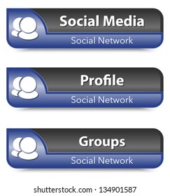 Set of Social network elements. Vector illustration