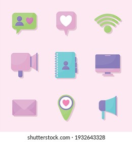conjunto de iconos de redes sociales