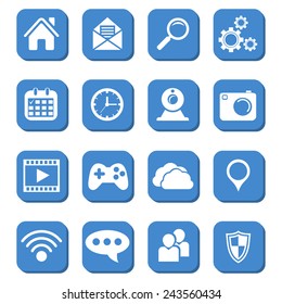 Set of social network and mobile icons