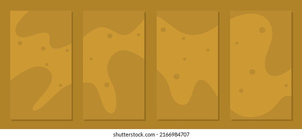 set of social network story vector designs. Abstract brown background with curved pattern. design for social media