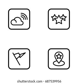 Set of social network vector thin line icons.