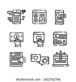 Set of Social Networking Vector Line Icons. Social media icons to use for web and mobile UI.