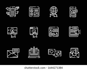 Set of Social Networking Vector Line Icons. Social media icons to use for web and mobile UI.