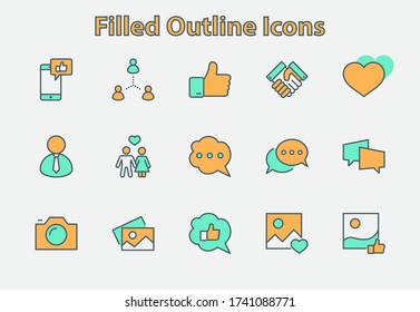 Set of Social Networks Related Vector Line Icons. Contains such Icons as Profile Page, Rating, Social Links and more. Editable Stroke. 32x32 Pixel Perfect.