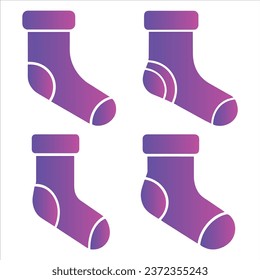 Set of socks in flat style. Socks icons isolated on white background