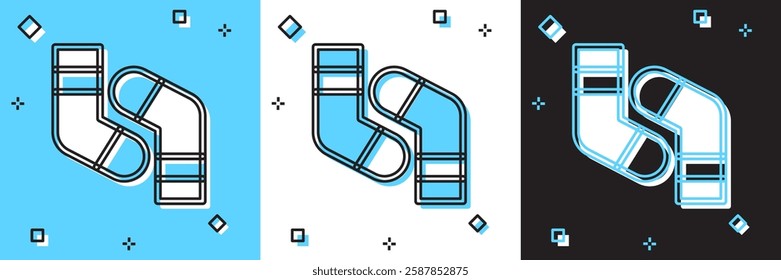 Set Socks icon isolated on blue and white, black background.  Vector