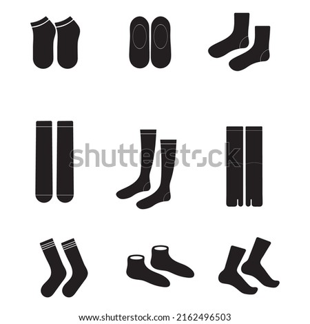 Set of socks icon logo free vector design