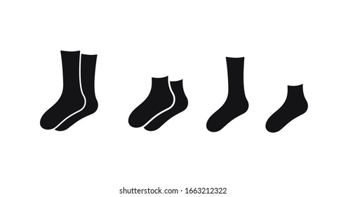 Set of socks icon signs vector design. Footwear illustration.