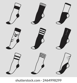 set socks logo line art simple minimalist vector illustration template icon graphic design