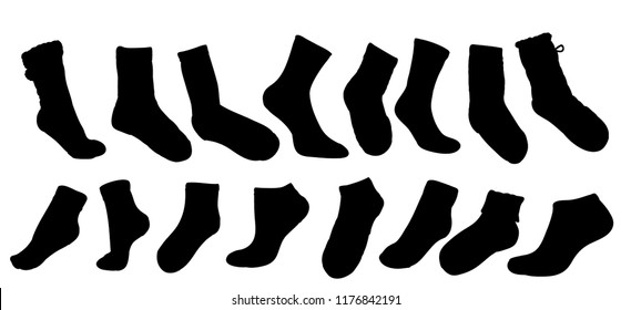  set of socks, silhouette