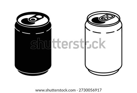 Set of soda can. Soda Can Icon – Refreshing Drink Vector Illustration. Drink can icon vector. vibrant brand identity and modern packaging design symbol. vector illustration.