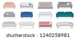 Set of sofa. Collection of sofa in flat cartoon style. Vector illustration
