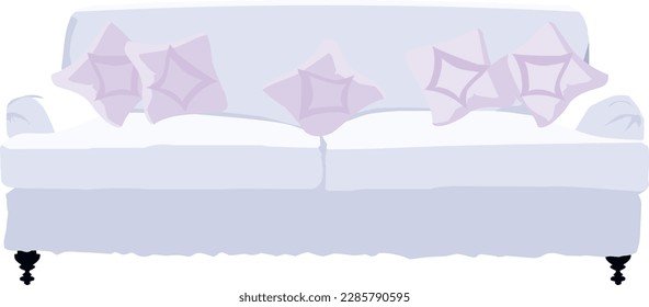 Conjunto de sofás. Colección de sofás al estilo de dibujos animados planos. Ilustración del vector