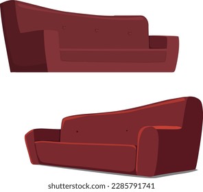 Conjunto de sofás. Colección de sofás al estilo de dibujos animados planos. Ilustración del vector