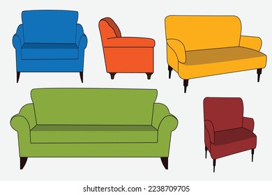 Set Of Sofa Comfortable Chair Decoration