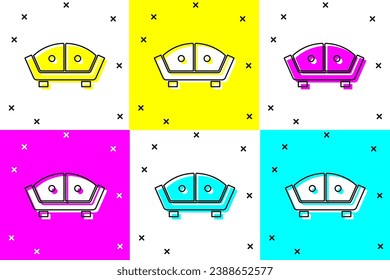 Set Sofa icon isolated on color background.  Vector