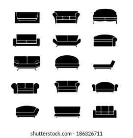 Set of sofa icons, vector illustration