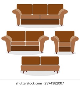 Set of sofa icons. Vector illustration.