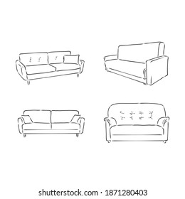 Similar Images, Stock Photos & Vectors of set of sofas drawings sketch