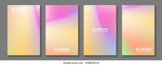 Set of soft cloud background in pastel colorful gradation. Modern blurred background. Vector EPS.10