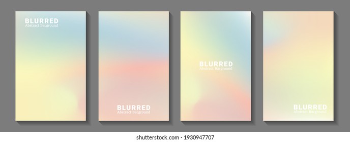 Set of soft cloud background in pastel colorful gradation. Modern blurred background. Vector EPS.10	
